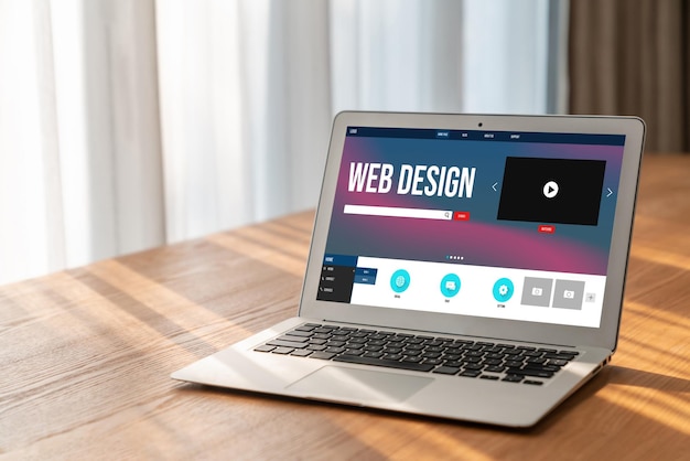 El software de diseño de sitios web proporciona plantillas modernas para negocios minoristas en línea y comercio electrónico