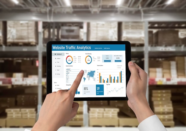 Software informático para el análisis del tráfico de sitios web datos en la pantalla de la computadora cómodamente
