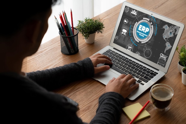 Software de planificación de recursos empresariales ERP para negocios modernos para planificar la estrategia de marketing