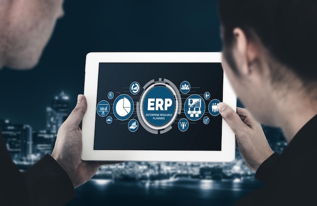 Software de planificación de recursos empresariales ERP para negocios modernos para planificar la estrategia de marketing