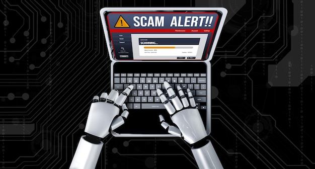 El software de seguridad cibernética muestra una alerta de ataque cibernético para una protección cómoda