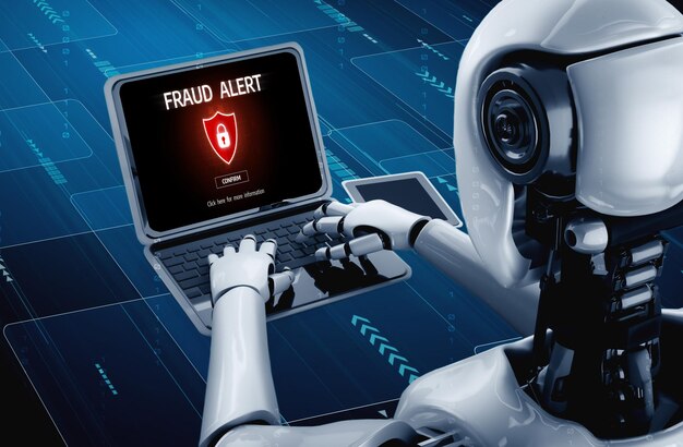 El software de seguridad cibernética muestra una alerta de ataque cibernético para una protección cómoda