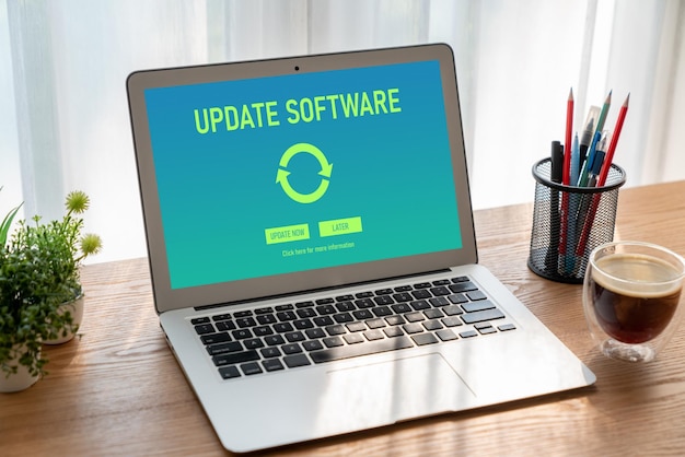 Software-Update auf dem Computer für eine moderne Version der Gerätesoftware
