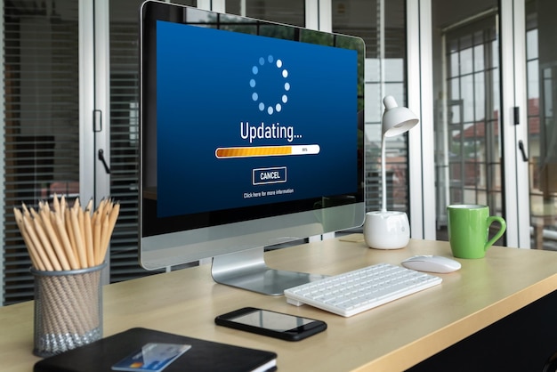 Software-Update auf dem Computer für eine moderne Version der Gerätesoftware