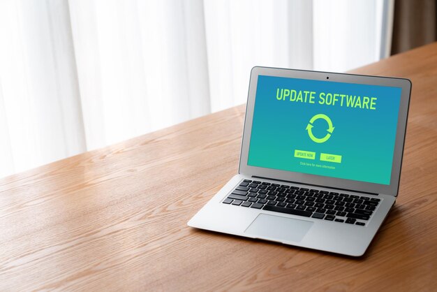 Software-Update auf dem Computer für eine moderne Version der Gerätesoftware