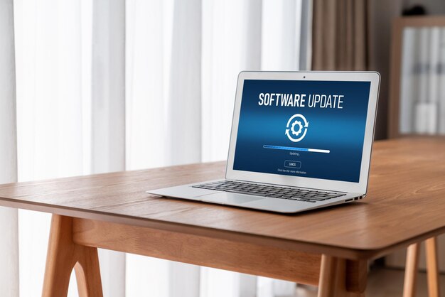 Software-Update auf dem Computer für eine moderne Version der Gerätesoftware