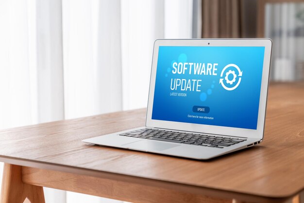Software-Update auf dem Computer für eine moderne Version der Gerätesoftware