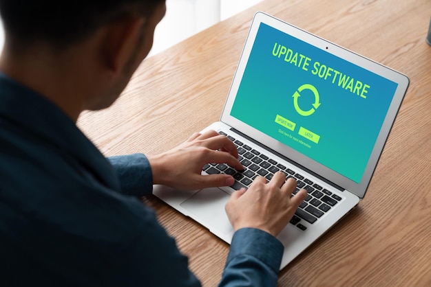 Software-Update auf dem Computer für eine moderne Version der Gerätesoftware