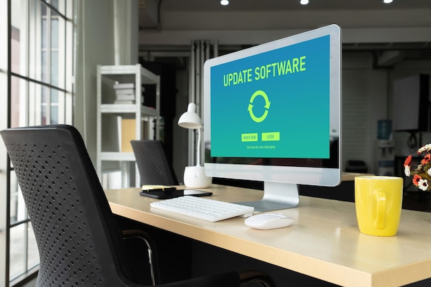 Software-Update auf dem Computer für eine moderne Version der Gerätesoftware