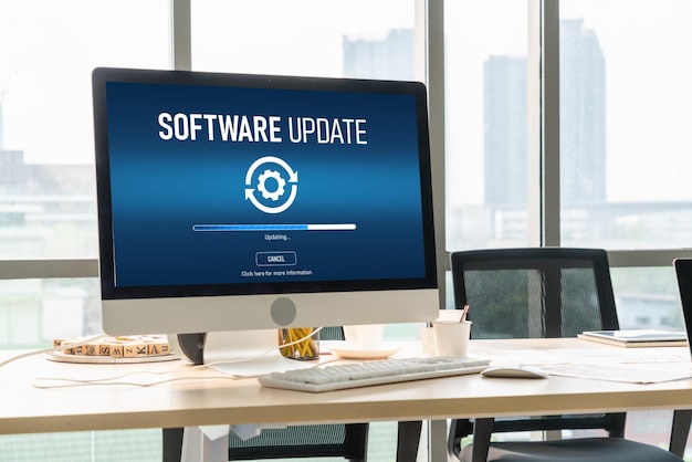 Softwareaktualisierung auf dem Computer für eine modische Version der Gerätesoftware