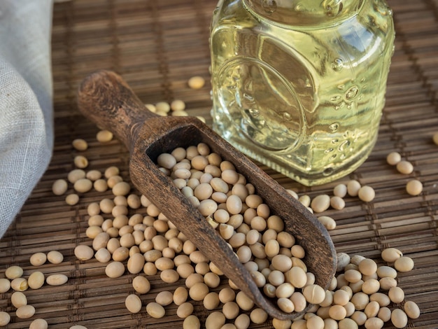 Soja crua e produtos de soja óleo de soja Proteína alternativa Comida vegana