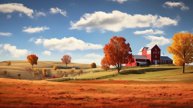 Foto sojabohnenfarm im mittleren westen im herbst