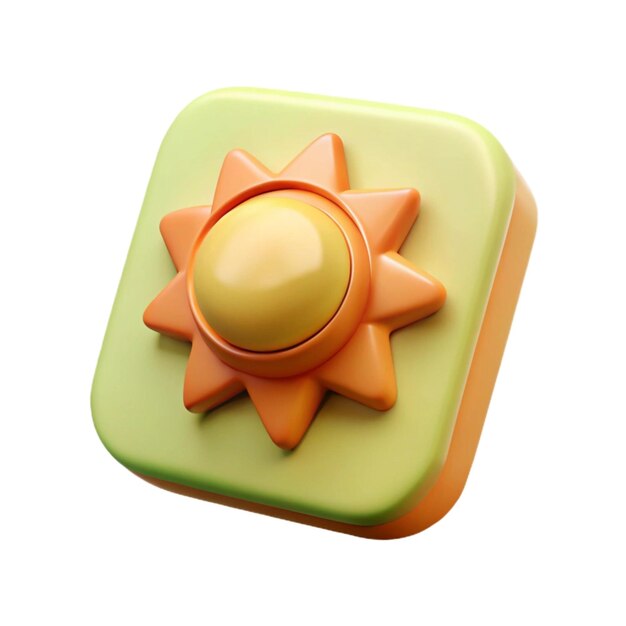 un sol amarillo en una bandeja verde con un sol en ella