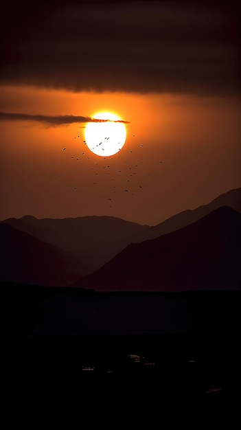 Un sol enfurecido con un cielo de fuego