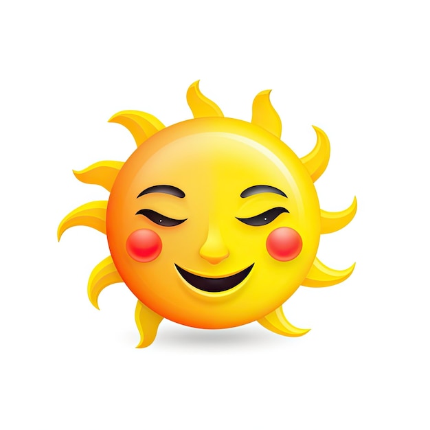 Foto sol y luna emoji set fondo blanco.