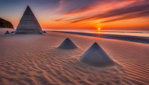 El sol se pone sobre las dunas de arena