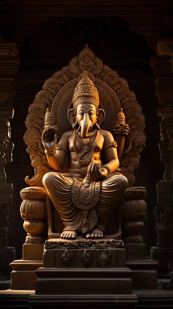El sol se pone sobre el templo del dios Ganesha