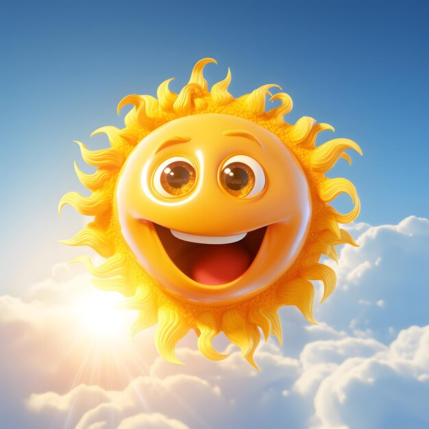 sol sonriendo en el cielo