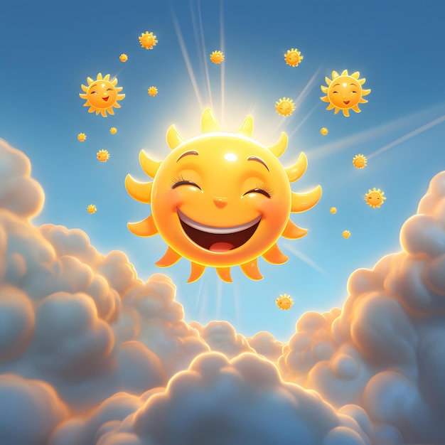 sol sonriendo en el cielo