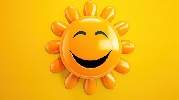 Sol sonriente con emoji de la cara