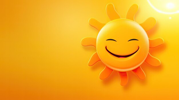 Sol sorridente com emoji de rosto