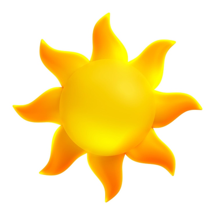 Foto sol tempo png ícone adesivo 3d renderização de fundo transparente