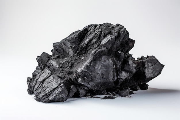 Una sola brasa de carbón en superficie blanca