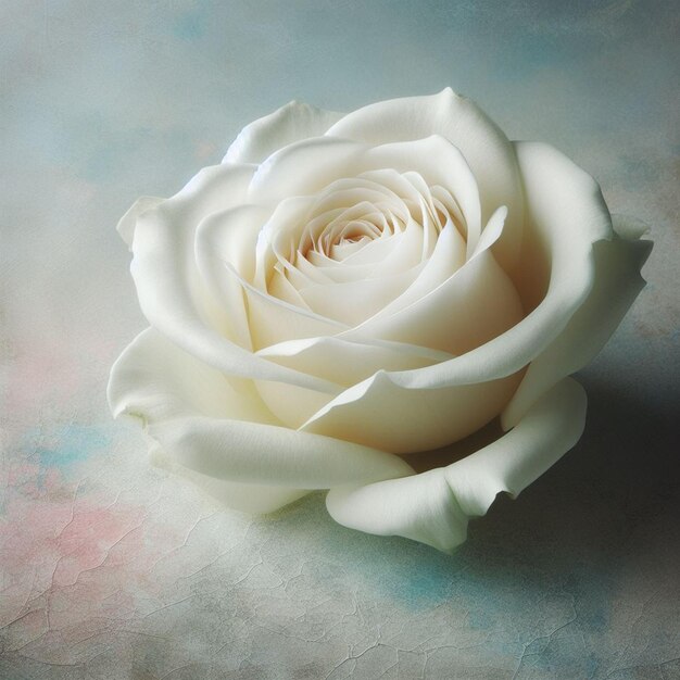 Una sola flor de rosa roja y blanca para la invitación