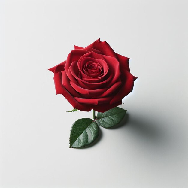 Una sola flor de rosa roja y blanca para la invitación