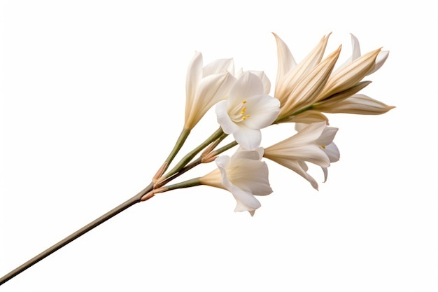 Foto una sola flor de yuca aislada sobre un fondo blanco