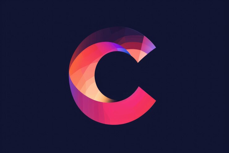 Foto una sola letra c colorida que sobresale contra un fondo oscuro perfecta para proyectos creativos o conceptos de diseño