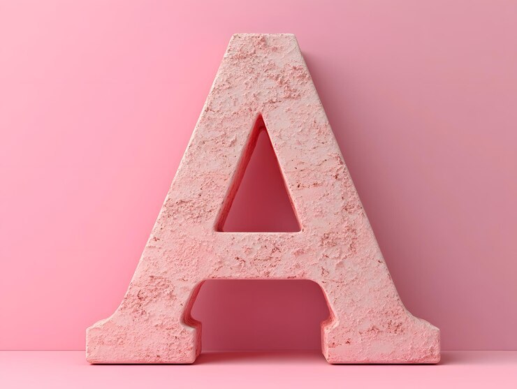 una sola letra rosa A en un fondo rosa generada por la IA
