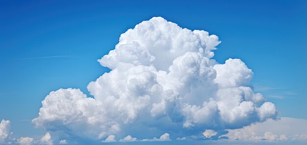 Una sola nube blanca sola en el cielo azul