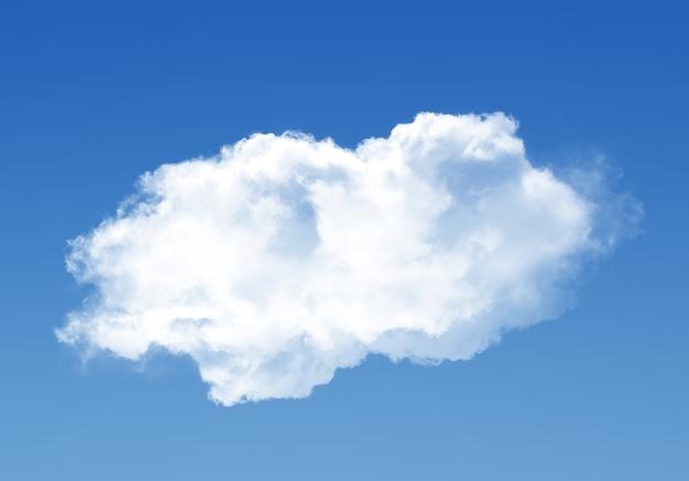 Una sola nube en el cielo degradado azul profundo