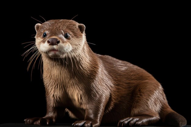 Foto una sola nutria aislada sobre un fondo blanco