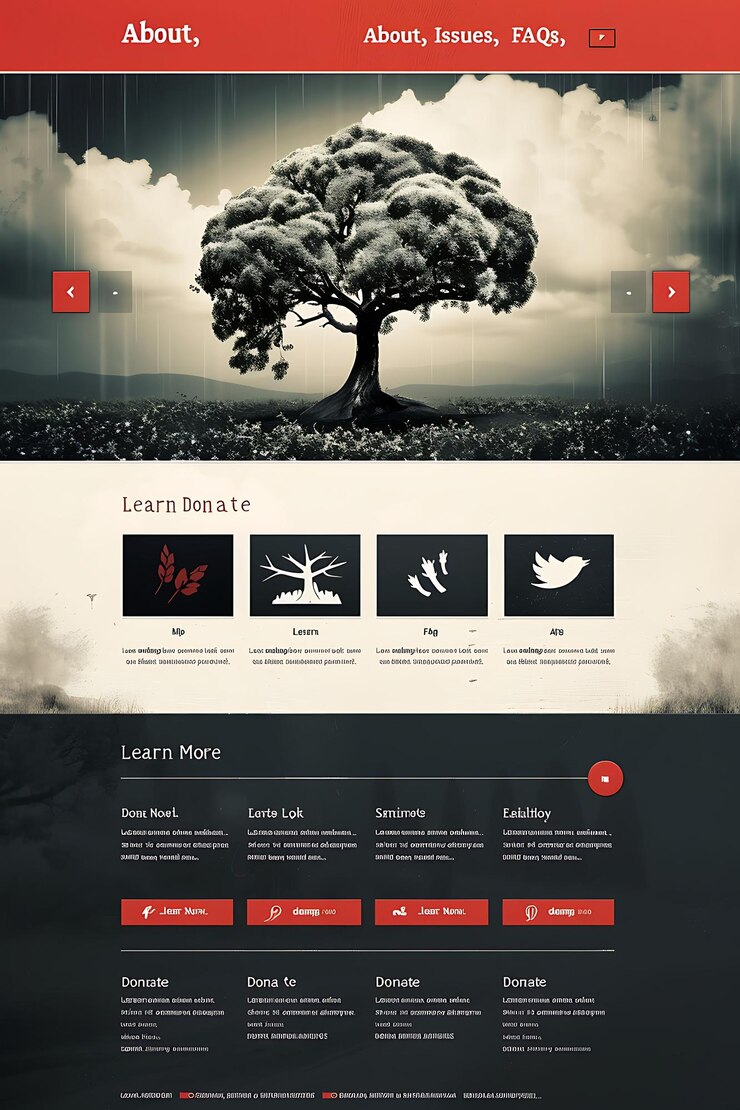 Foto una sola página de diseño web con efecto de desplazamiento suave simplificado inspirado en la idea de diseño web político