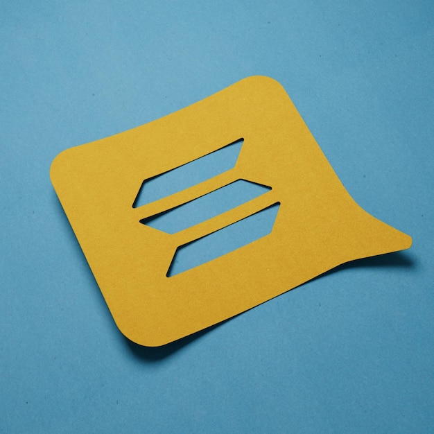 Solana Crypto Minimalista Simple Speech Bubble Paper Cut Out Ilustración en 3D