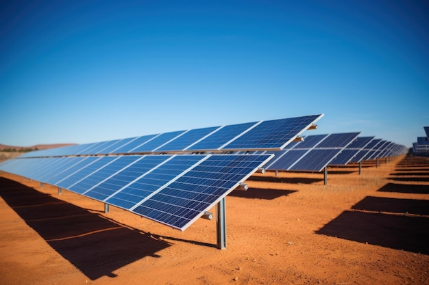 Solar-Photovoltaik-Panels in der Wüste installiert grün erneuerbares Energie-Konzept Generative KI