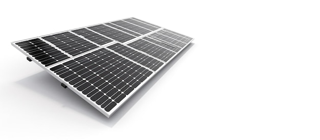 Solarpanel auf weißem Hintergrund isoliert alternative Quellen saubere Technologien der zukünftigen KI erzeugt