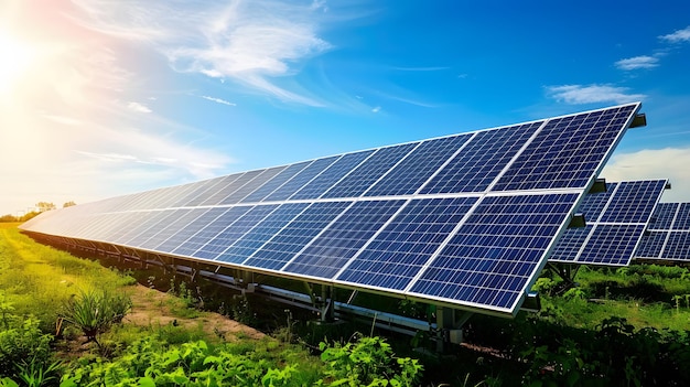 Solarpanel in einem Solarpark für die Produktion sauberer erneuerbarer Energie