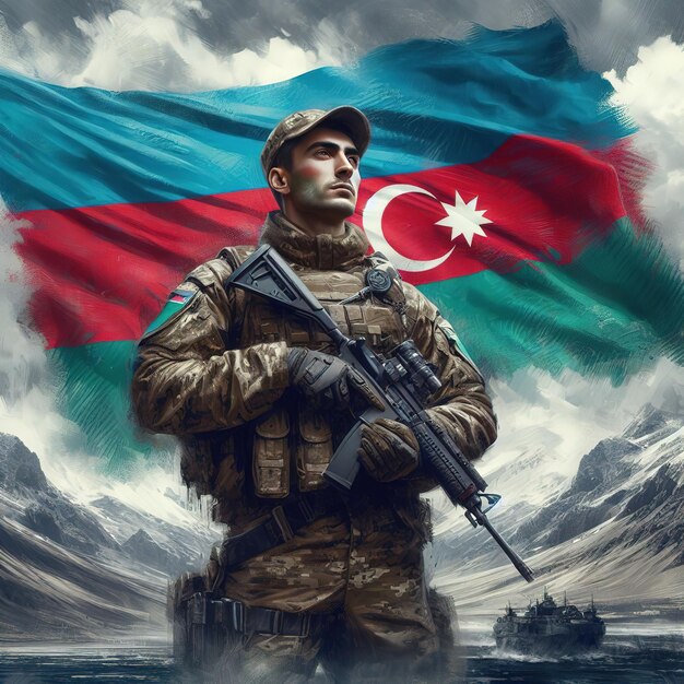 Foto soldado de azerbaiyán