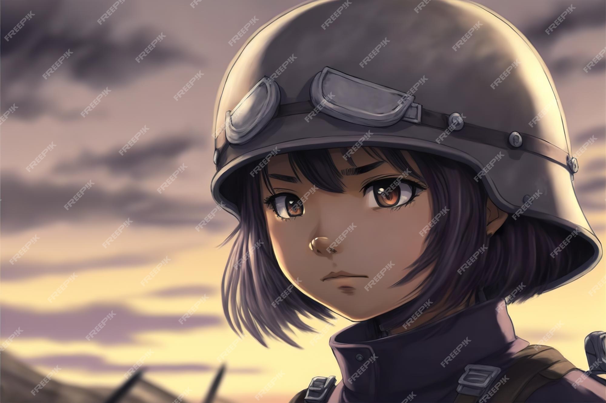 Soldado de garota de anime na 2ª guerra mundial