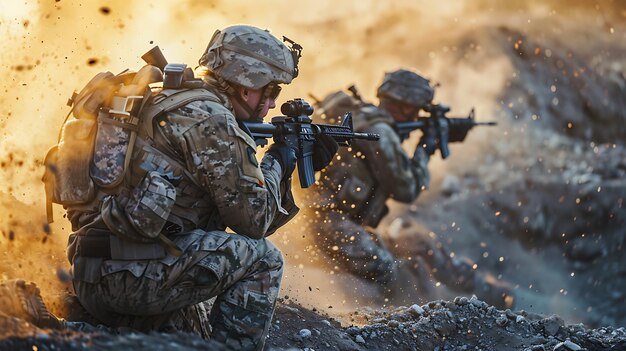 Soldado del ejército en acción