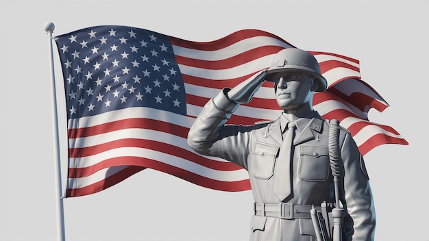 Soldado del ejército de los Estados Unidos Tarjeta de felicitación para el día de las fuerzas armadas Generativo Ai
