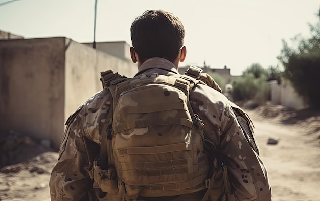 Soldado fazendo missão em país estrangeiro