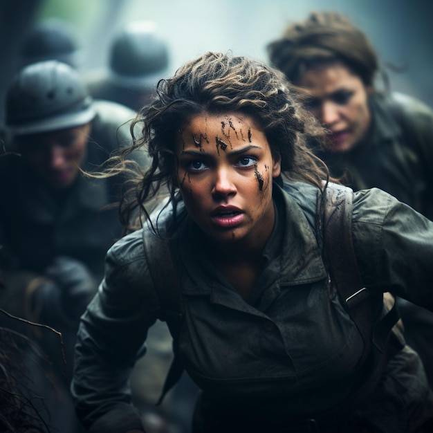 Foto soldado feminino na guerra mundial