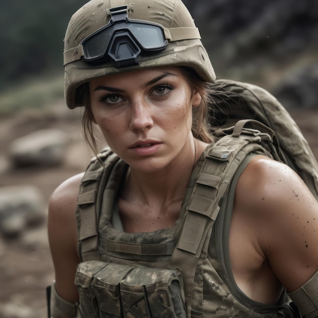 Foto soldado feminino