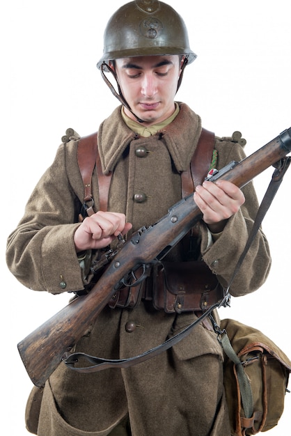 Soldado francês 1940 isolado