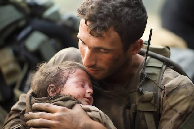 Soldado israelí rescata niños y bebés