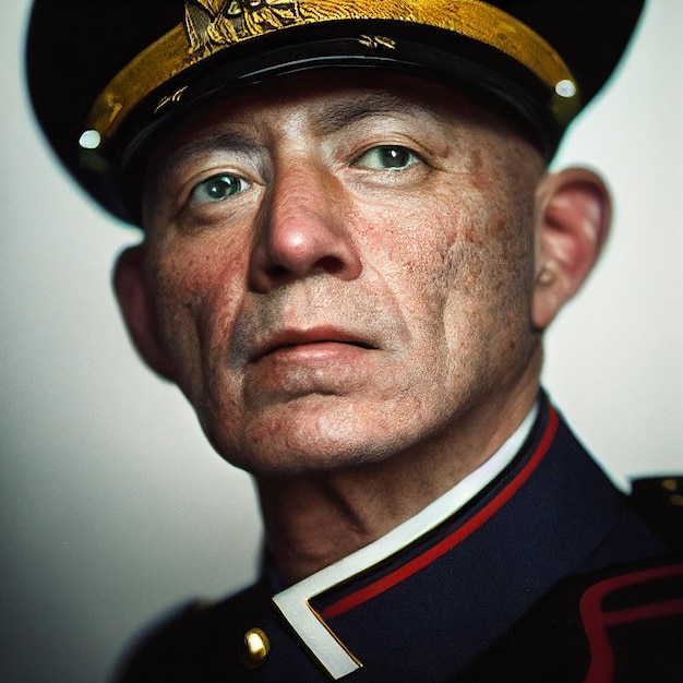 soldado militar, posar, retrato, ilustración